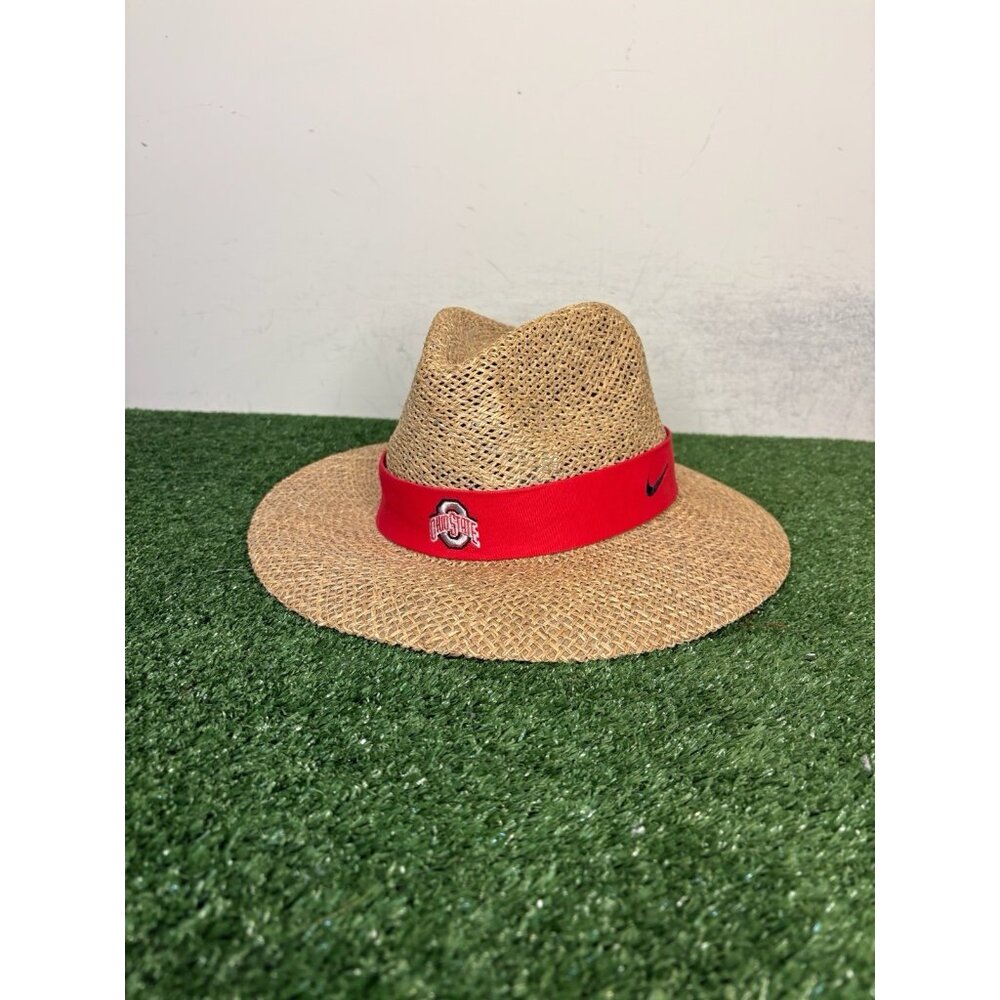 Vintage Ohio State Buckeyes hat cap OSFA straw wide brim tan nike football mens - Picture 3 of 6